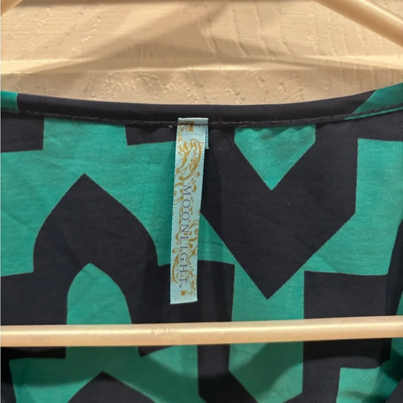 Women's Blue Crossover Blouse - Picture 3 of 3